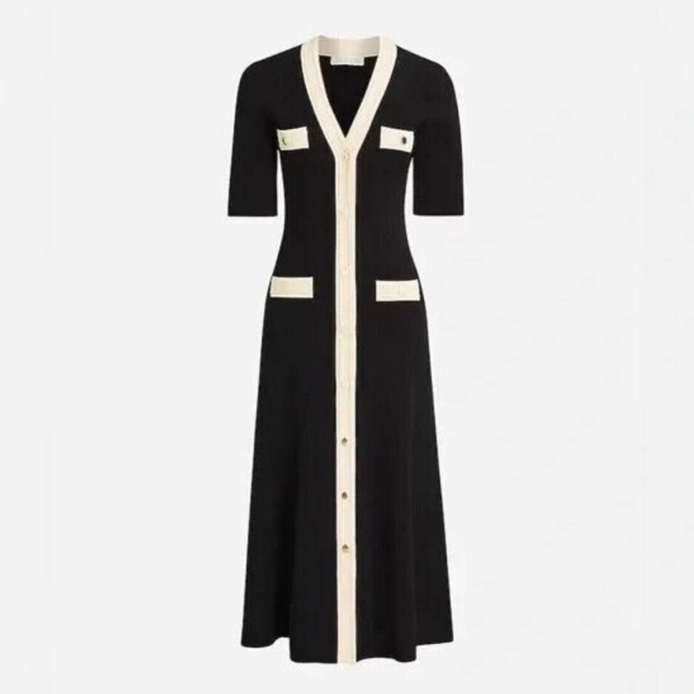 JCrew elbow sleeve button up sweater dress
